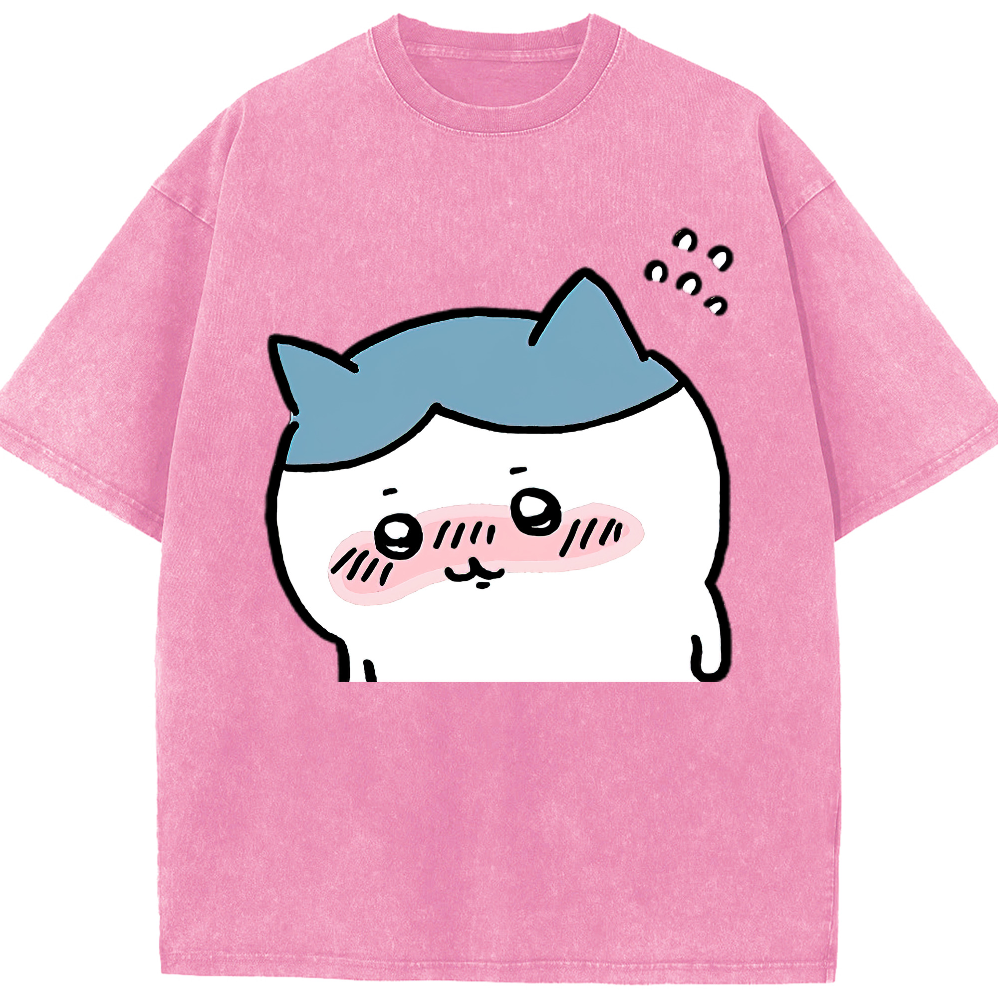 （画像用） ちいかわ ハチワレ Chii-kawa hachiware 綿100% ヴィンテージ風 半袖Tシャツ（フロントプリント）